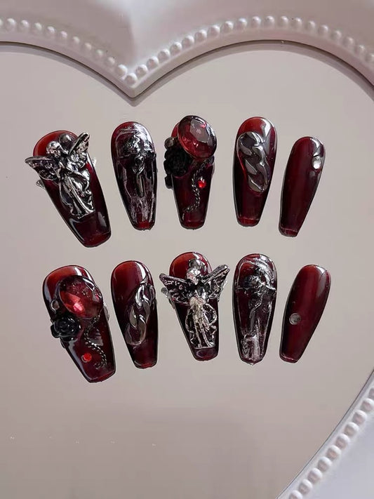 Gothic Bloody Angel Press On Nails