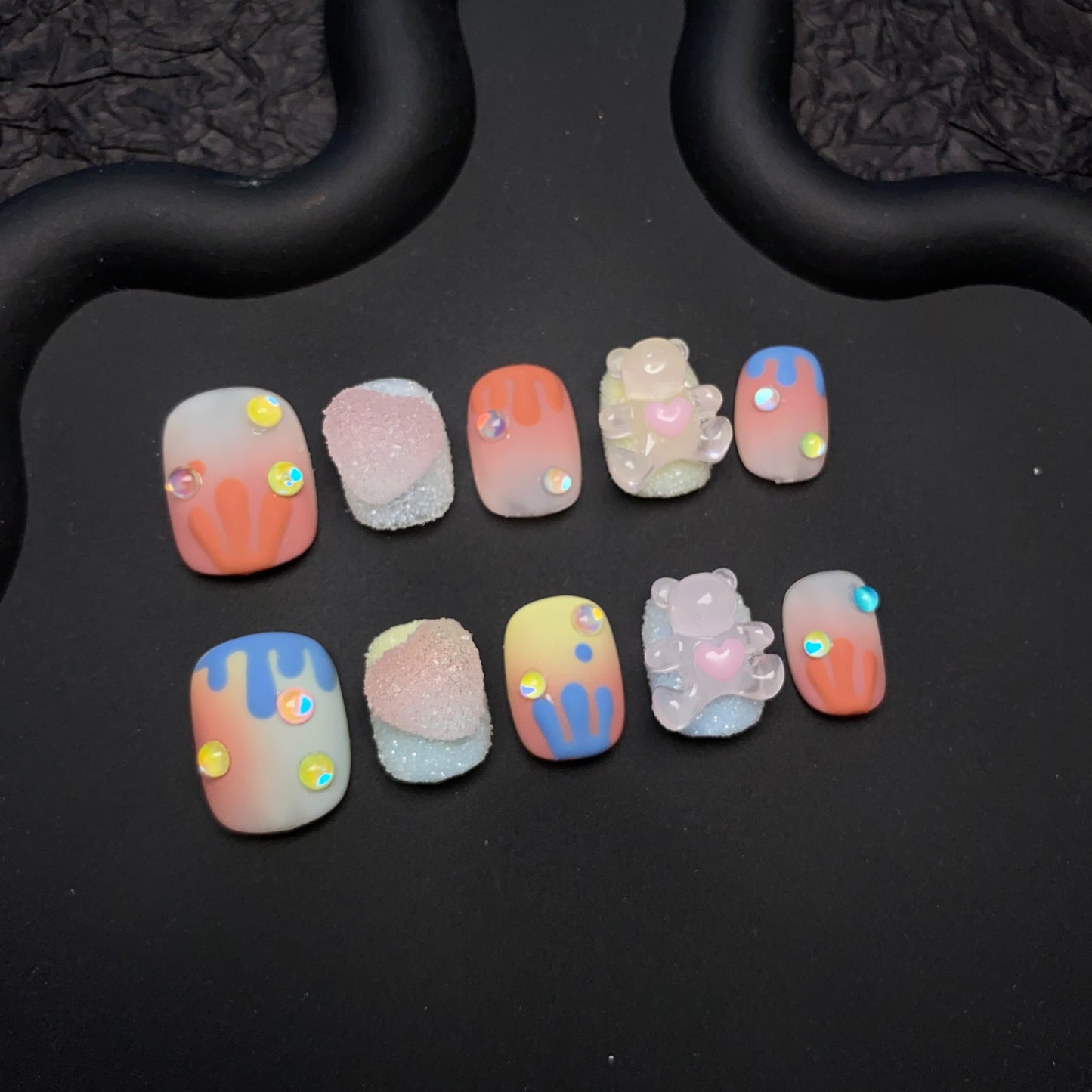 3D Candy Bear Cute Press On Nails