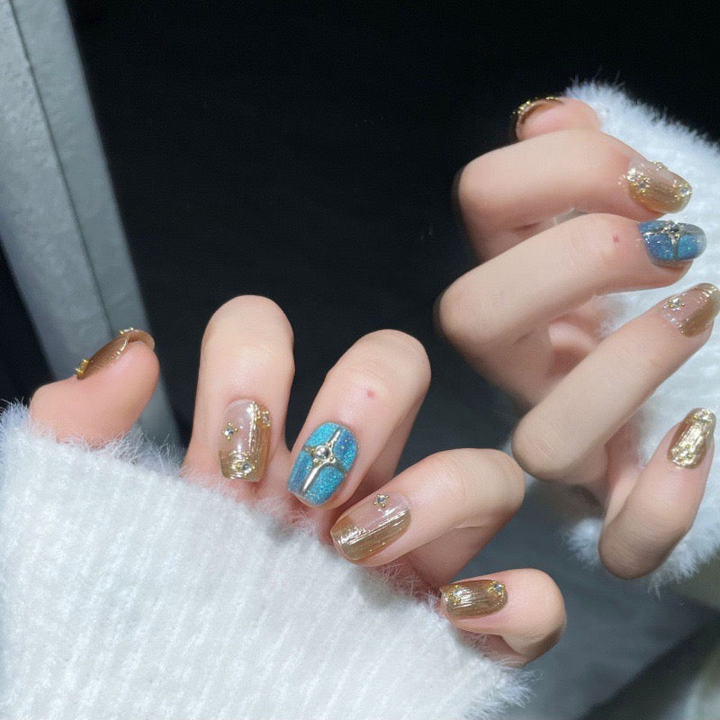 Palace boho Gold Press On Nails