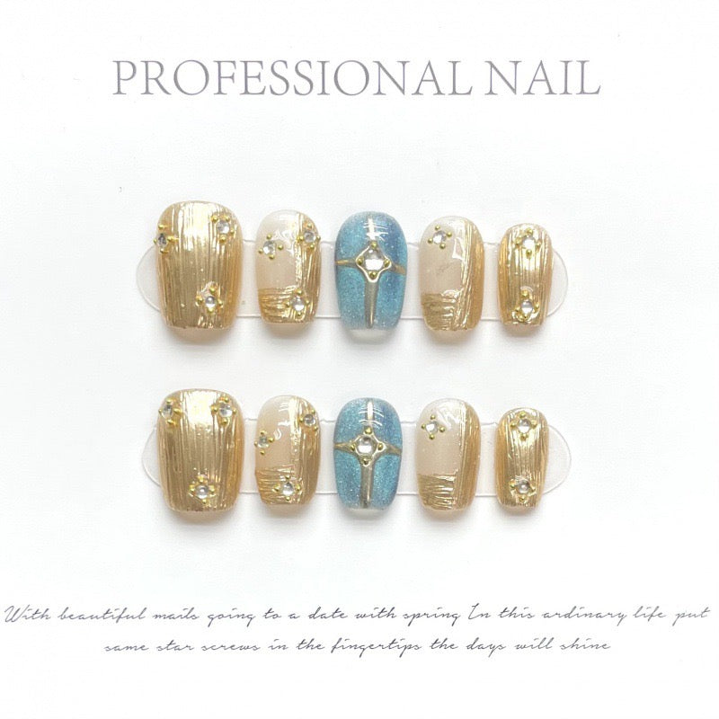 Palace boho Gold Press On Nails