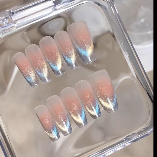 Aura French Glam Cat Eye Press On Nails