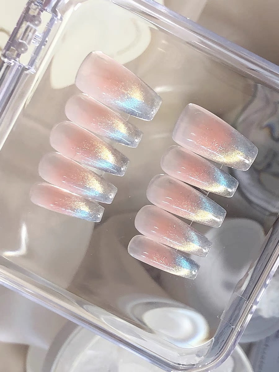 Aura French Glam Cat Eye Press On Nails