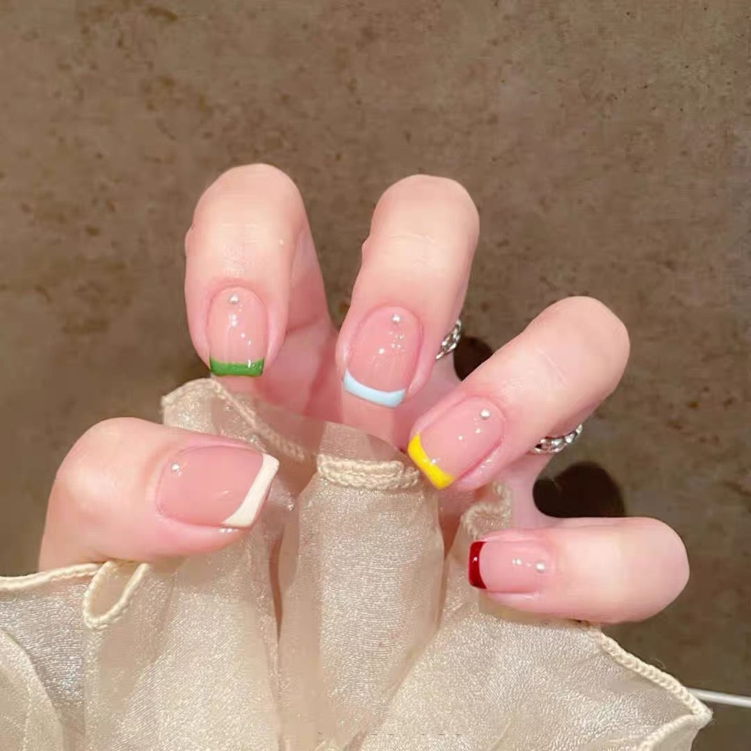 Random Cute French Simple Press On Nails