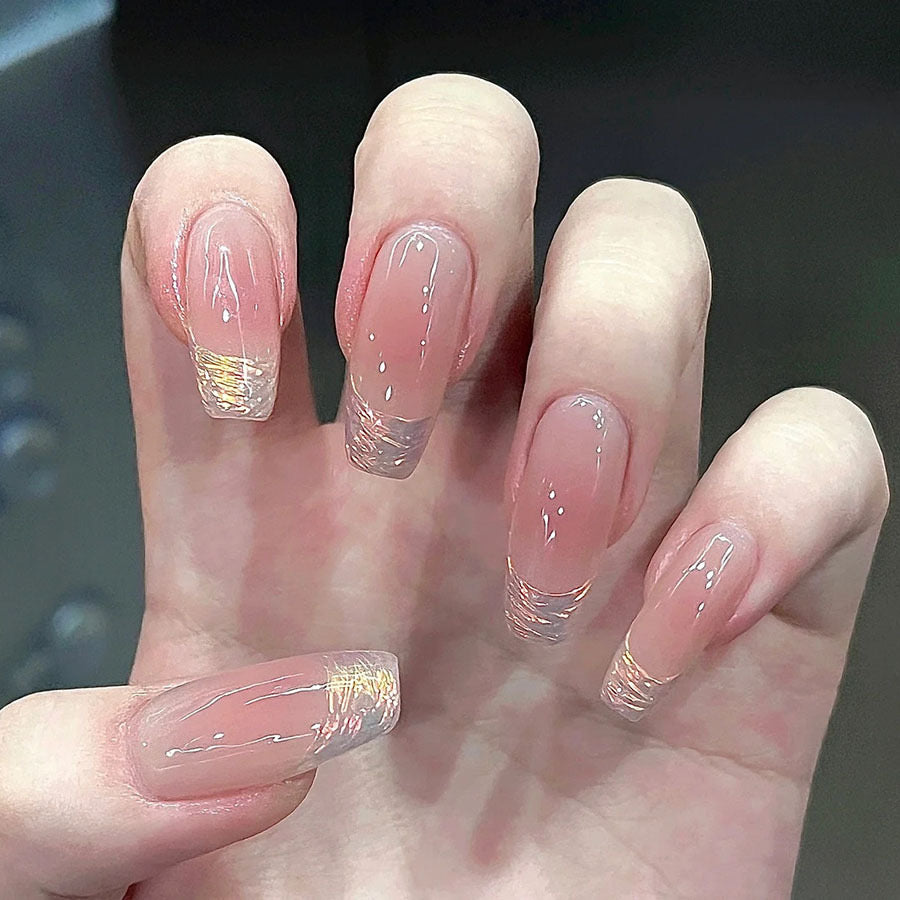 French Champagne Gold Press On Nails