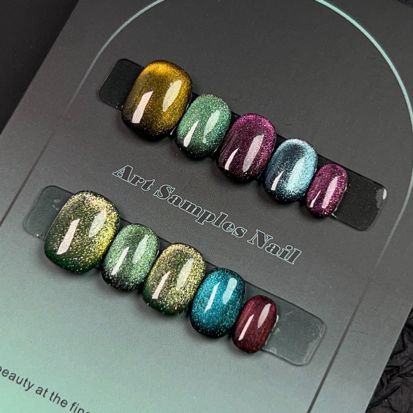 Multicolor Cat Eye Press On Nails