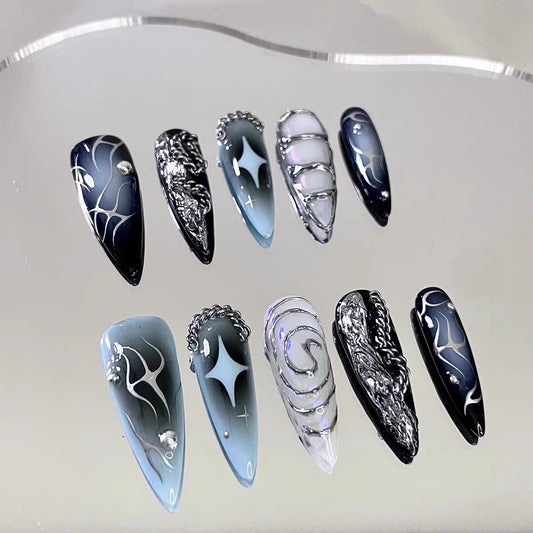 3D Chrome Free Style Press On Nails