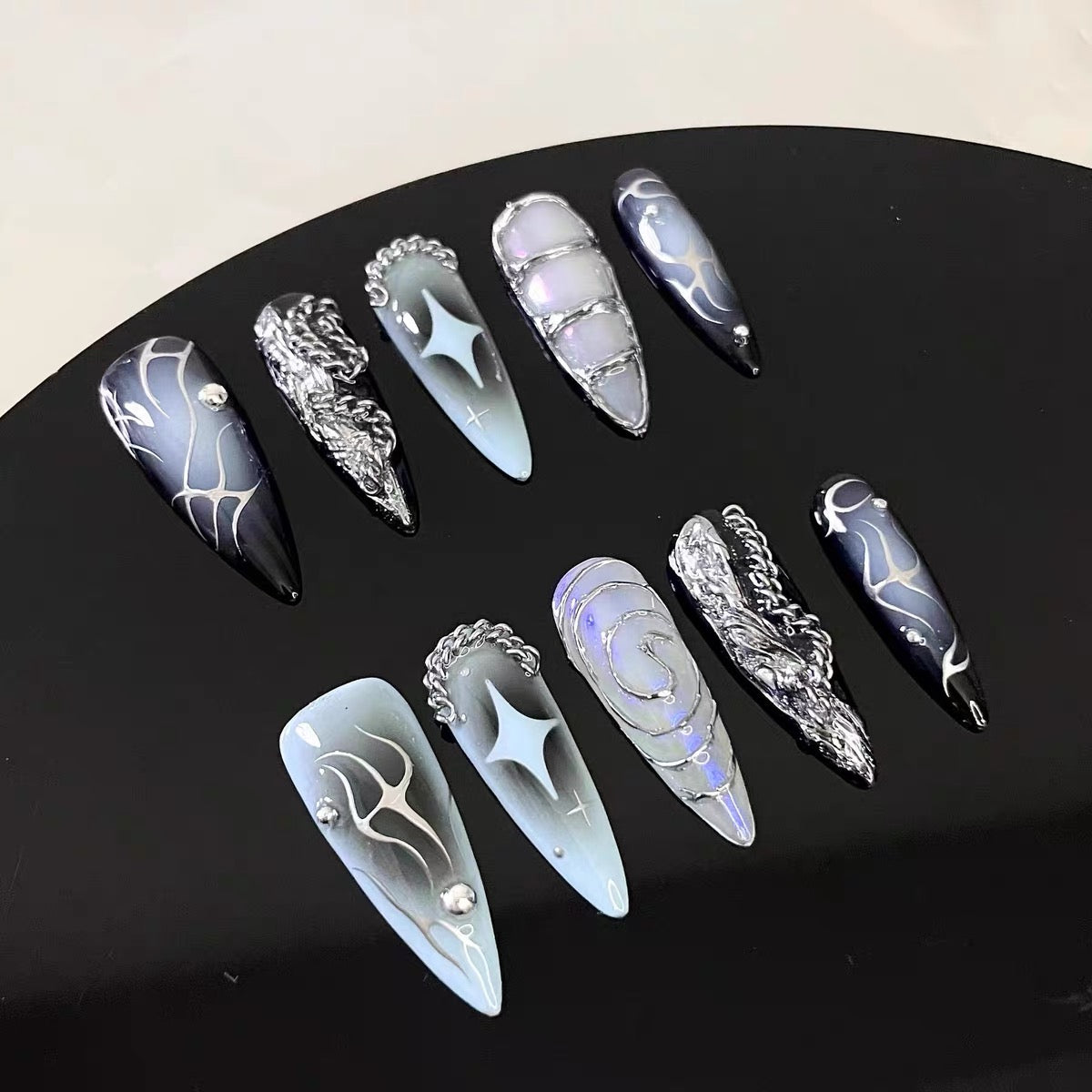 3D Chrome Free Style Press On Nails