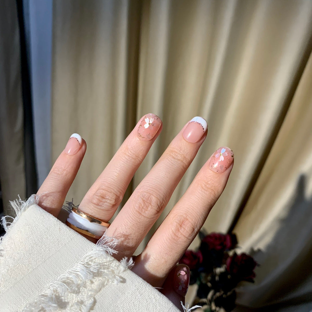 French Pink Cherry Blossoms Press On Nails