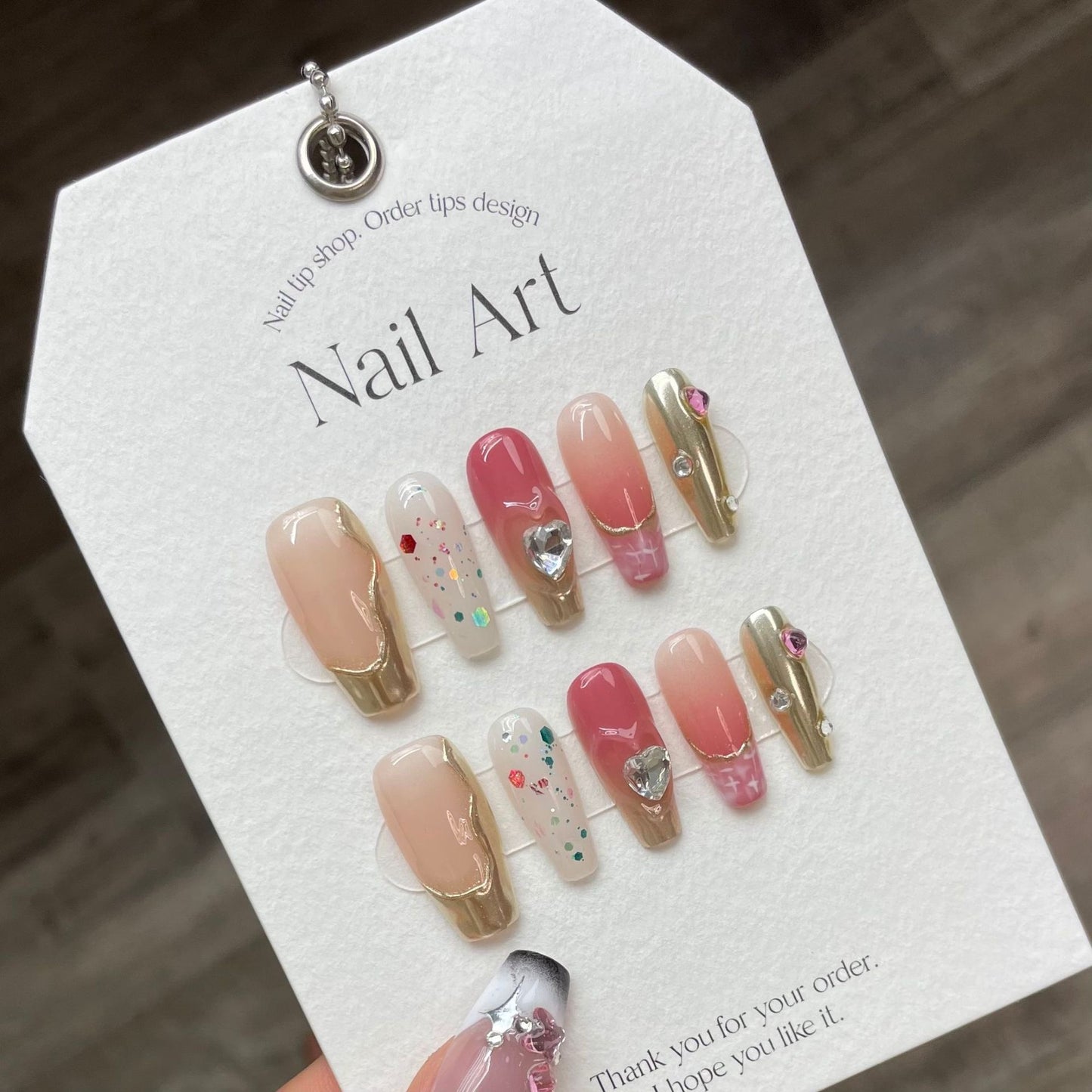 French Cute Kawaii Pink Press On Nails